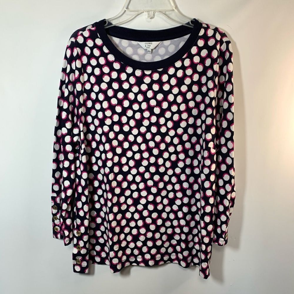 Crown & Ivy Crewneck 3/4 sleeve Tunic Size Large Petite